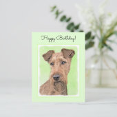 Irish Terrier Painting - Cute Original Dog Art Briefkaart (Staand voorkant)