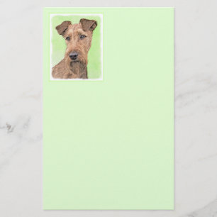Irish Terrier Painting - Cute Original Dog Art Briefpapier