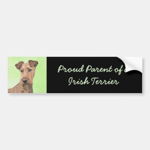 Irish Terrier Painting - Cute Original Dog Art Bumpersticker