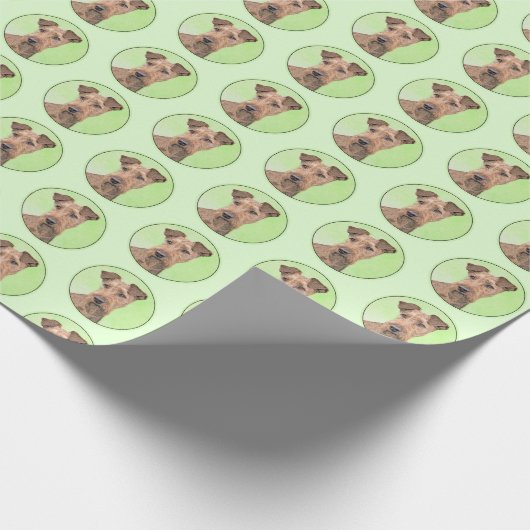 Irish Terrier Painting - Cute Original Dog Art Cadeaupapier (Hoek)