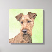 Irish Terrier Painting - Cute Original Dog Art Canvas Afdruk (Voorkant)