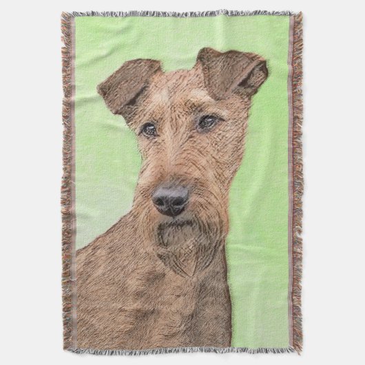 Irish Terrier Painting - Cute Original Dog Art Deken (Voorkant Verticaal)