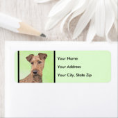 Irish Terrier Painting - Cute Original Dog Art Etiket (Insitu)