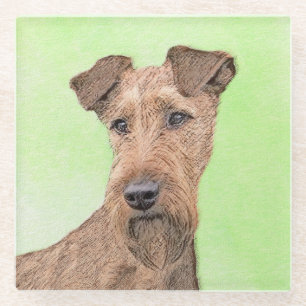 Irish Terrier Painting - Cute Original Dog Art Glazen Onderzetter
