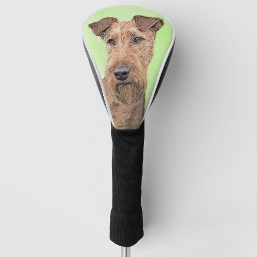 Irish Terrier Painting - Cute Original Dog Art Golfheadcover (Voorkant)