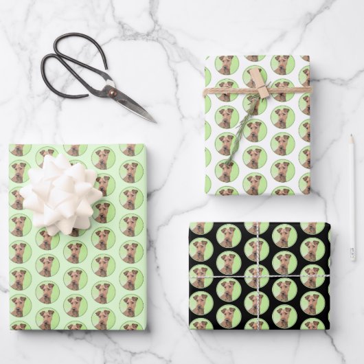 Irish Terrier Painting - Cute Original Dog Art Inpakpapier Vel (Voorkant)