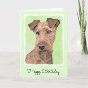 Irish Terrier Painting - Cute Original Dog Art Kaart