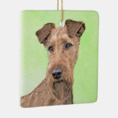 Irish Terrier Painting - Cute Original Dog Art Keramisch Ornament (Rechts)
