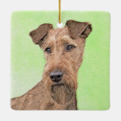 Irish Terrier Painting - Cute Original Dog Art Keramisch Ornament (Achterkant)