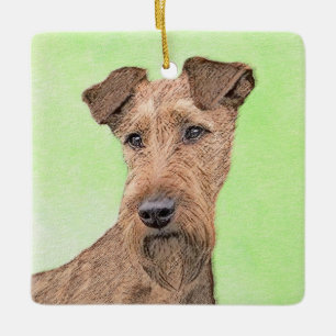 Irish Terrier Painting - Cute Original Dog Art Keramisch Ornament