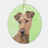 Irish Terrier Painting - Cute Original Dog Art Keramisch Ornament (Links)