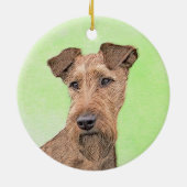 Irish Terrier Painting - Cute Original Dog Art Keramisch Ornament (Achterkant)