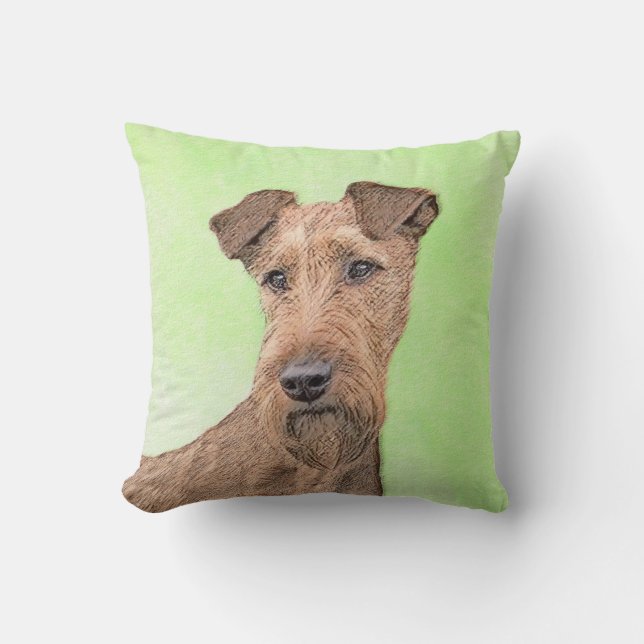 Irish Terrier Painting - Cute Original Dog Art Kussen (Voorkant)