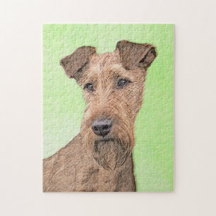 Irish Terrier Painting - Cute Original Dog Art Legpuzzel