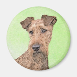 Irish Terrier Painting - Cute Original Dog Art Magneet
