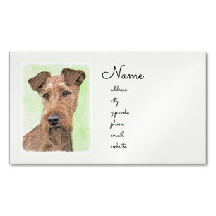 Irish Terrier Painting - Cute Original Dog Art Magnetisch Visitekaartje