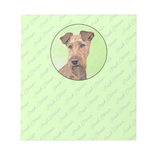 Irish Terrier Painting - Cute Original Dog Art Notitieblok (Voorkant)
