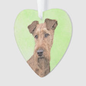 Irish Terrier Painting - Cute Original Dog Art Ornament (voorkant)