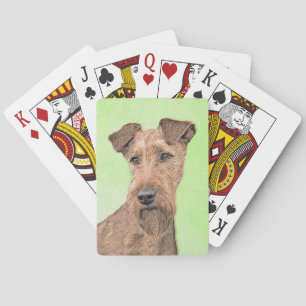 Irish Terrier Painting - Cute Original Dog Art Pokerkaarten