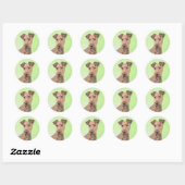 Irish Terrier Painting - Cute Original Dog Art Ronde Sticker (Vel)
