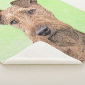 Irish Terrier Painting - Cute Original Dog Art Sherpa Deken (3/4)