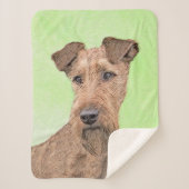 Irish Terrier Painting - Cute Original Dog Art Sherpa Deken (Voorkant)
