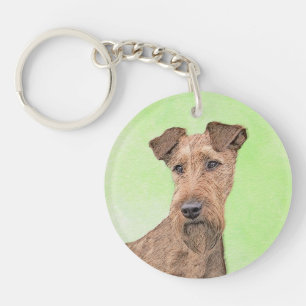 Irish Terrier Painting - Cute Original Dog Art Sleutelhanger
