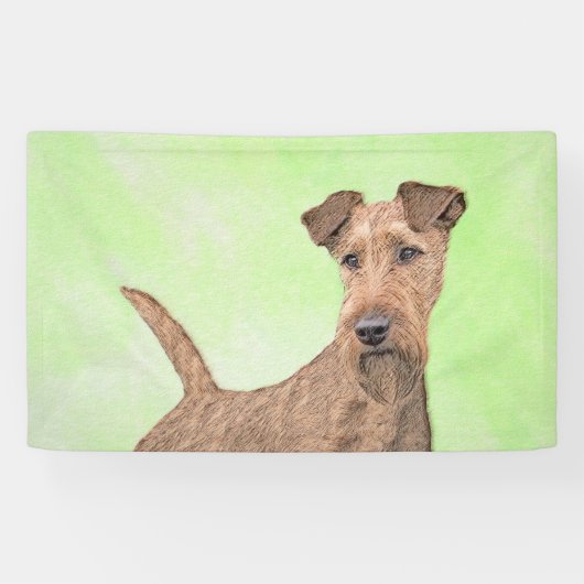 Irish Terrier Painting - Cute Original Dog Art Spandoek (Horizontaal)