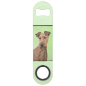 Irish Terrier Painting - Cute Original Dog Art Speed Flessenopener (Achterkant)