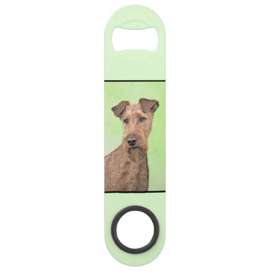 Irish Terrier Painting - Cute Original Dog Art Speed Flessenopener (Voorkant)