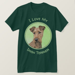 Irish Terrier Painting - Cute Original Dog Art T-shirt