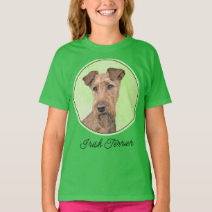 Irish Terrier Painting - Cute Original Dog Art T-shirt