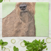 Irish Terrier Painting - Cute Original Dog Art Theedoek (Gevouwen)