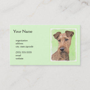 Irish Terrier Painting - Cute Original Dog Art Visitekaartje