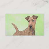 Irish Terrier Painting - Cute Original Dog Art Visitekaartje (Achterkant)