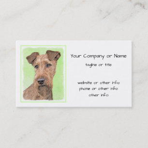 Irish Terrier Painting - Cute Original Dog Art Visitekaartje