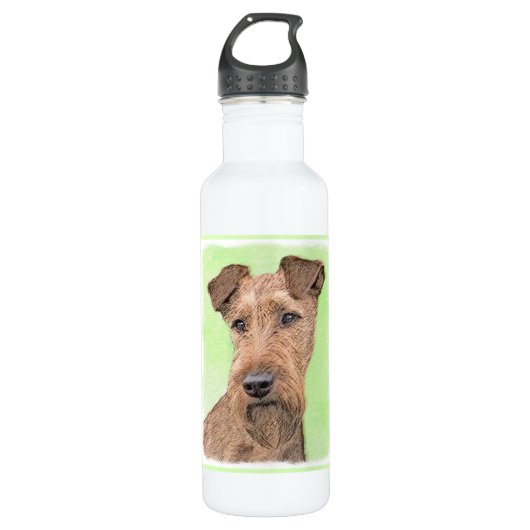 Irish Terrier Painting - Cute Original Dog Art Waterfles (Voorkant)