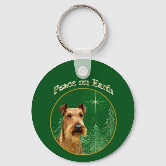 Irish Terrier Peace Sleutelhanger (Voorkant)