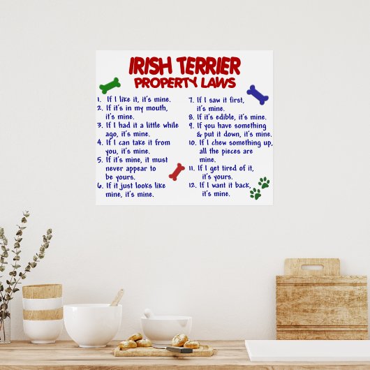 IRISH TERRIER PL2 POSTER (Keuken)