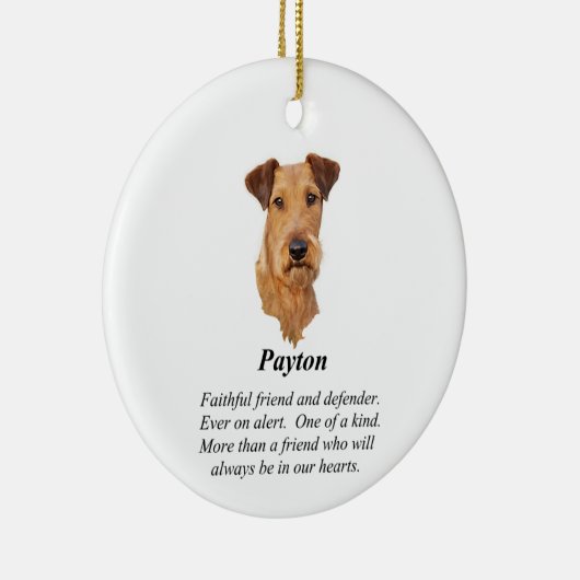 Irish Terrier Rainbow Bridge Keramisch sieraad Keramisch Ornament (Rechts)