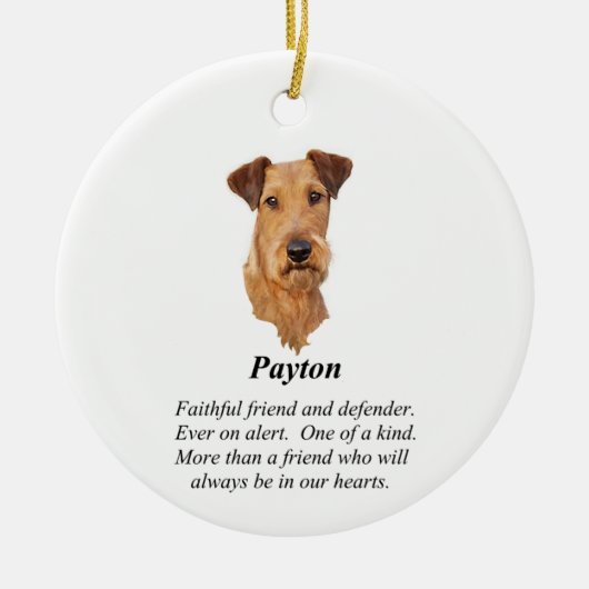 Irish Terrier Rainbow Bridge Keramisch sieraad Keramisch Ornament (Voorkant)