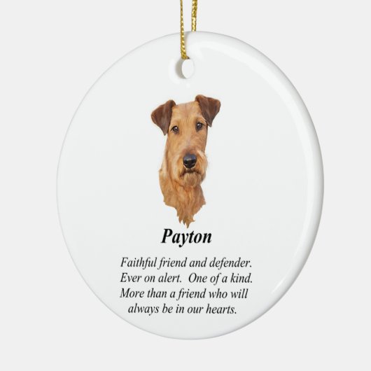Irish Terrier Rainbow Bridge Keramisch sieraad Keramisch Ornament (Links)