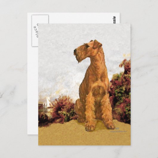 Irish Terrier Seaside Briefkaart (Voorkant / Achterkant)