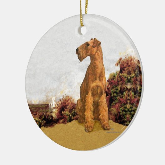 Irish Terrier Seaside Keramisch Ornament (Links)