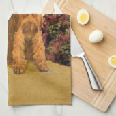 Irish Terrier Seaside Theedoek (Quarter Fold)