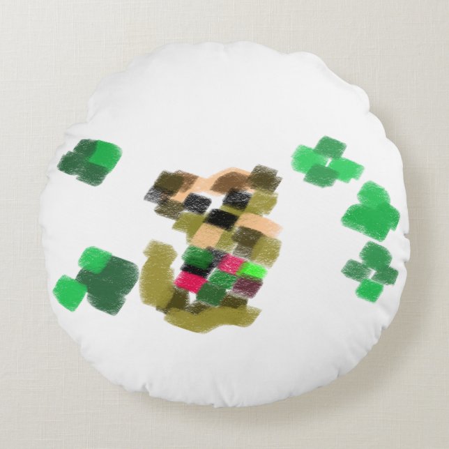  Irish terrier St Patrick's day fun Rond Kussen (Voorkant)