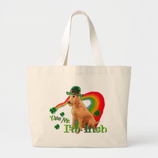 Irish Terrier St Patricks Day Grote Tote Bag (Voorkant)