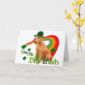 Irish Terrier St Patricks Day Kaart (Gele Bloem)
