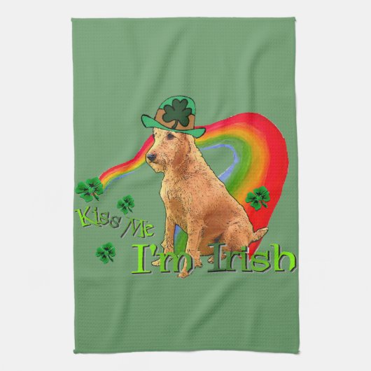 Irish Terrier St Patricks Day Theedoek (Verticaal)