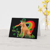 Irish Terrier St. Patricks Kaart (Gele Bloem)
